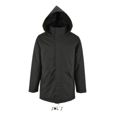SOL'S ROBYN steppelt bélésű unisex kabát, gallérba rejthető kapucnival SO02109, Black-M