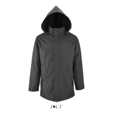 SOL'S ROBYN steppelt bélésű unisex kabát, gallérba rejthető kapucnival SO02109, Charcoal Grey-3XL