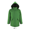 SOL'S ROBYN steppelt bélésű unisex kabát, gallérba rejthető kapucnival SO02109, Kelly Green-2XL