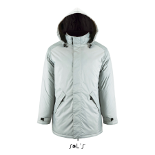 SOL&#039;S ROBYN steppelt bélésű unisex kabát, gallérba rejthető kapucnival SO02109, Metal Grey-3XL férfi kabát, dzseki
