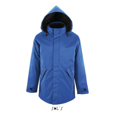 SOL&#039;S ROBYN steppelt bélésű unisex kabát, gallérba rejthető kapucnival SO02109, Royal Blue-XL férfi kabát, dzseki
