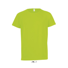 SOL&#039;S SPORTY raglán ujjú kereknyakú gyerek sportpóló SO01166, Neon Green-10A gyerek póló