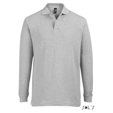 SOL'S STAR hosszú ujjú férfi galléros póló SO11328, Grey Melange-2XL férfi póló
