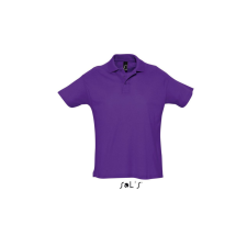 SOL&#039;S SUMMER II rövid ujjú férfi galléros piké pamut póló SO11342, Dark Purple-M férfi póló