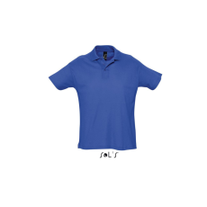 SOL'S SUMMER II rövid ujjú férfi galléros piké pamut póló SO11342, Royal Blue-XL