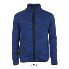 SOL'S Uniszex kabát SOL'S SO01652 Sol'S Turbo - Knitted Fleece Jacket -XL, Bugatti Blue/Navy Pro
