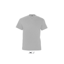 SOL&#039;S VICTORY V-nyakú férfi rövid ujjú póló SO11150, Grey Melange-S férfi póló