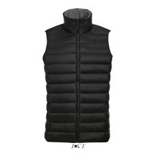 SOL'S WAVE könnyű bélelt férfi steppelt mellény SO01436, Black-L férfi mellény