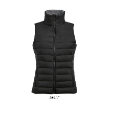 SOL'S WAVE könnyű bélelt Női steppelt mellény SO01437, Black-2XL női mellény