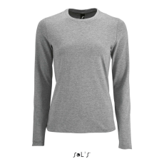  SOL&- 039;S IMPERIAL Női hosszú ujjú környakas pamut póló SO02075, Grey Melange-XL