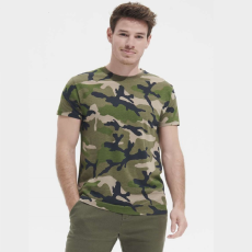 SOL'S Camo Men -környakú póló (camo, M)