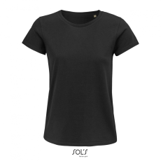 SOL'S Crusader Women - környakas testhezálló jersey póló (deep black, L)
