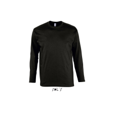 SOL'S Monarch - férfi környakú hosszú ujjú póló (deep black, 3XL) munkaruha