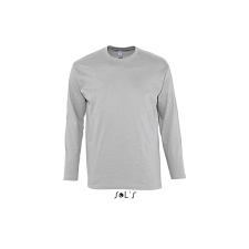 SOL'S Monarch - férfi környakú hosszú ujjú póló (grey melange, 4XL) munkaruha