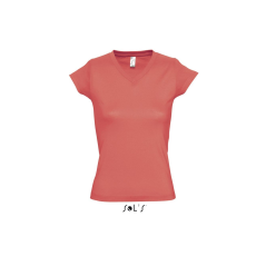 SOL'S Moon - női v-nyakú póló (red, 2XL)