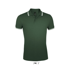 SOL'S Pasadena Men - galléros póló (forest green/white, 2XL)