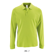 SOL'S Perfect LSL Men - hosszú ujjú piké galléros póló (apple green, XL)