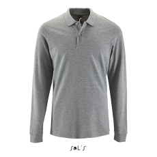 SOL'S Perfect LSL Men - hosszú ujjú piké galléros póló (grey melange, 2XL)
