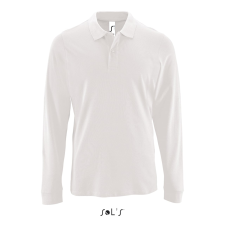SOL'S Perfect LSL Men - hosszú ujjú piké galléros póló (white, M) munkaruha