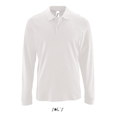 SOL'S Perfect LSL Men - hosszú ujjú piké galléros póló (white, XL)
