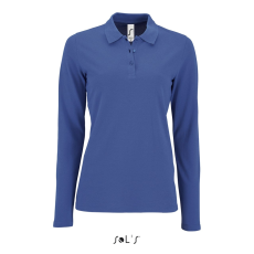 SOL'S Perfect LSL Women - hosszú ujjú piké galléros póló (royal kék, 2XL)