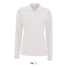 SOL'S Perfect LSL Women - hosszú ujjú piké galléros póló (white, M) munkaruha