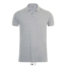 SOL'S Phoenix Men - gyapjú-elasztán galléros póló (grey melange, L) munkaruha