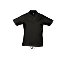 SOL'S Prescott Men - galléros póló (deep black, S) munkaruha