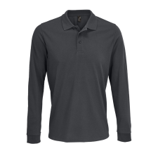 SOL'S Prime LSL galléros hosszú ujjú póló (sötét szürke, 2XL) munkaruha