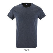 SOL'S Regent Fit - férfi környakú testhezálló póló (heather denim, S) munkaruha