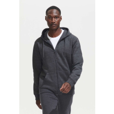 SOL'S Seven Men - pulóver bélelt kapucnival (charcoal melange, XL) munkaruha