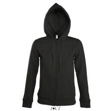 SOL'S Seven Women - pulóver bélelt kapucnival (black, XL) munkaruha