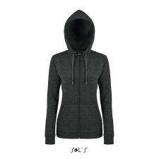 SOL'S Seven Women - pulóver bélelt kapucnival (charcoal melange, XL) női pulóver, kardigán