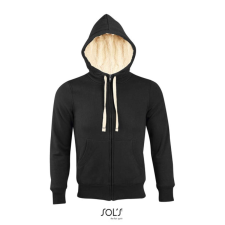SOL'S Sherpa - unisex zipzáros pulóver sherpa béléssel (black, 2XL) munkaruha
