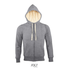 SOL'S Sherpa - unisex zipzáros pulóver sherpa béléssel (grey melange, M) munkaruha