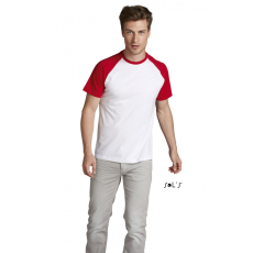 Sol\\\'s SOL'S FUNKY (SO11190) nyári rövid ujjú férfi póló, környakas raglán körkötött, 100% Pamut