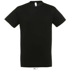 SOL'S SOL&- 039;S REGENT unisex kereknyakú rövid ujjú pamut póló SO11380, Deep Black-L