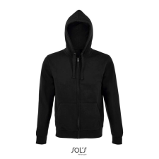 SOL'S Spike Men - zipzáros, kapucnis pulóver (black, M) munkaruha