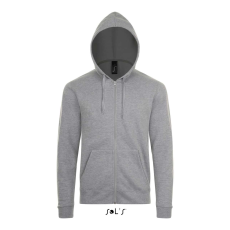 SOL'S Stone - unisex zipzáros, kapucnis pulóver (grey melange, S)