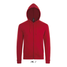 SOL'S Stone - unisex zipzáros, kapucnis pulóver (red, 2XL)