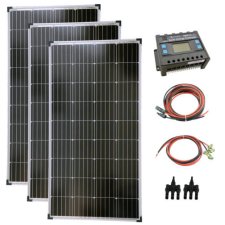Solartronics Szigetüzemű napelem rendszer 3x170W komplett szett + 2000 wattos szinuszos inverter + 40A töltésvezérlő napelem