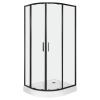 Solid RA 100x80 BL íves duplaajtós aszimmetrikus zuhanykabin zuhanytálcával -jobbos