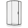  Solid RPS 90 fekete íves egyajtós zuhanykabin zuhanytálcával