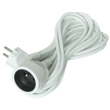 SOLIGHT hosszabbító kábel, 1 csatlakozóaljzat, fehér, 5m (PS04) kábel és adapter