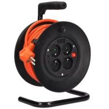 SOLIGHT hosszabbító vezeték dobon, 4 aljzat, 15m, narancssárga kábel, 3x 1,5mm2 (PB23O) villanyszerelés