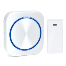 SOLIGHT vezeték nélküli, ajtó nélküli csengő, aljzathoz, 150m, fehér, tanulási kód csengő