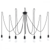 Sollux EDISON 7 függesztett mennyezeti lámpa 7xE27 Spider csillár loft fekete SOLLUX