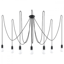 Sollux EDISON 7 függesztett mennyezeti lámpa 7xE27 Spider csillár loft fekete SOLLUX világítás