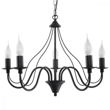 Sollux MINERWA 5 függesztett mennyezeti lámpa 5xE14 hagyományos fekete csillár SOLLUX világítás