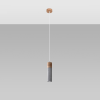 Sollux Zane 1 szürke-natúr függesztett lámpa (SOL-SL.0965) GU10 1 izzós IP20